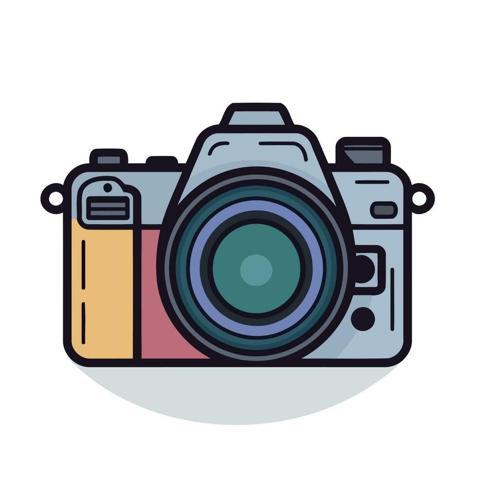 digital camera colorful icon vector