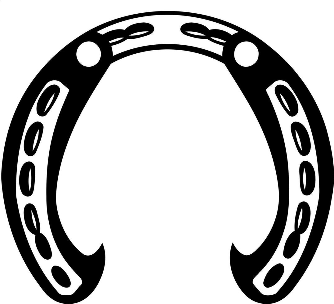 black and white silhouette horseshoe vector