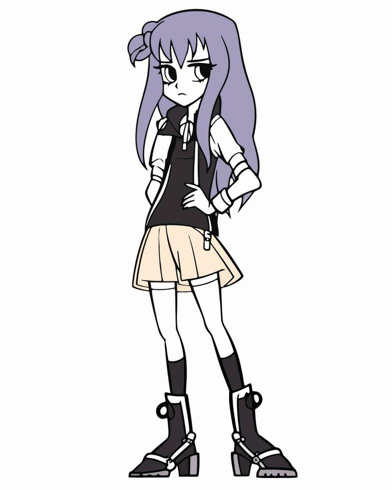 One armed goth girl vector
