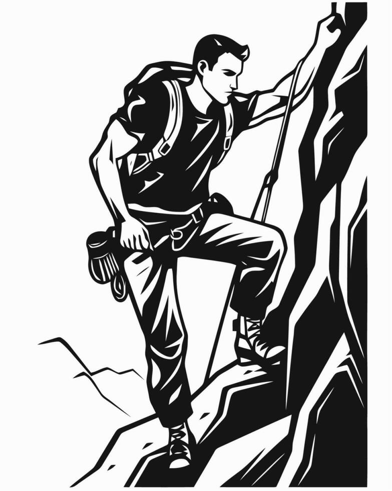 Rock climber illustration vector