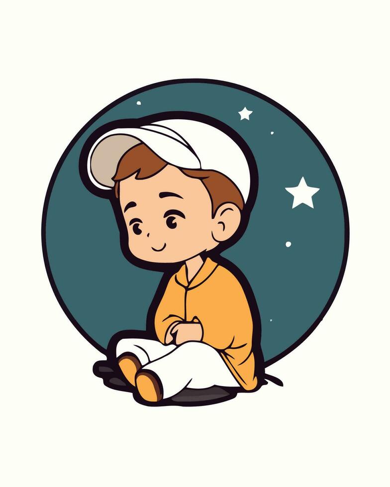 daydreaming kid illustration vector
