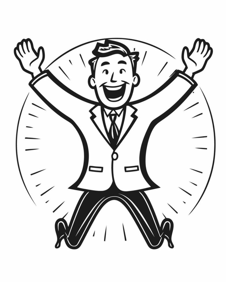 Man jumping to celebrate vector