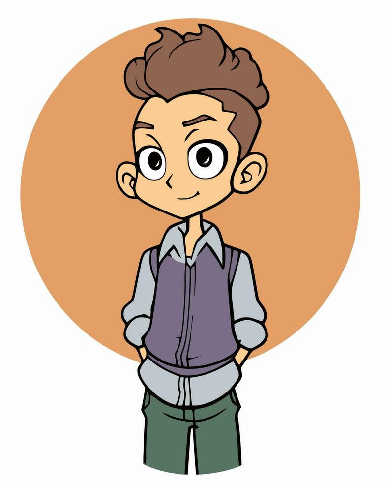 Cute kid with hands in pockets vector