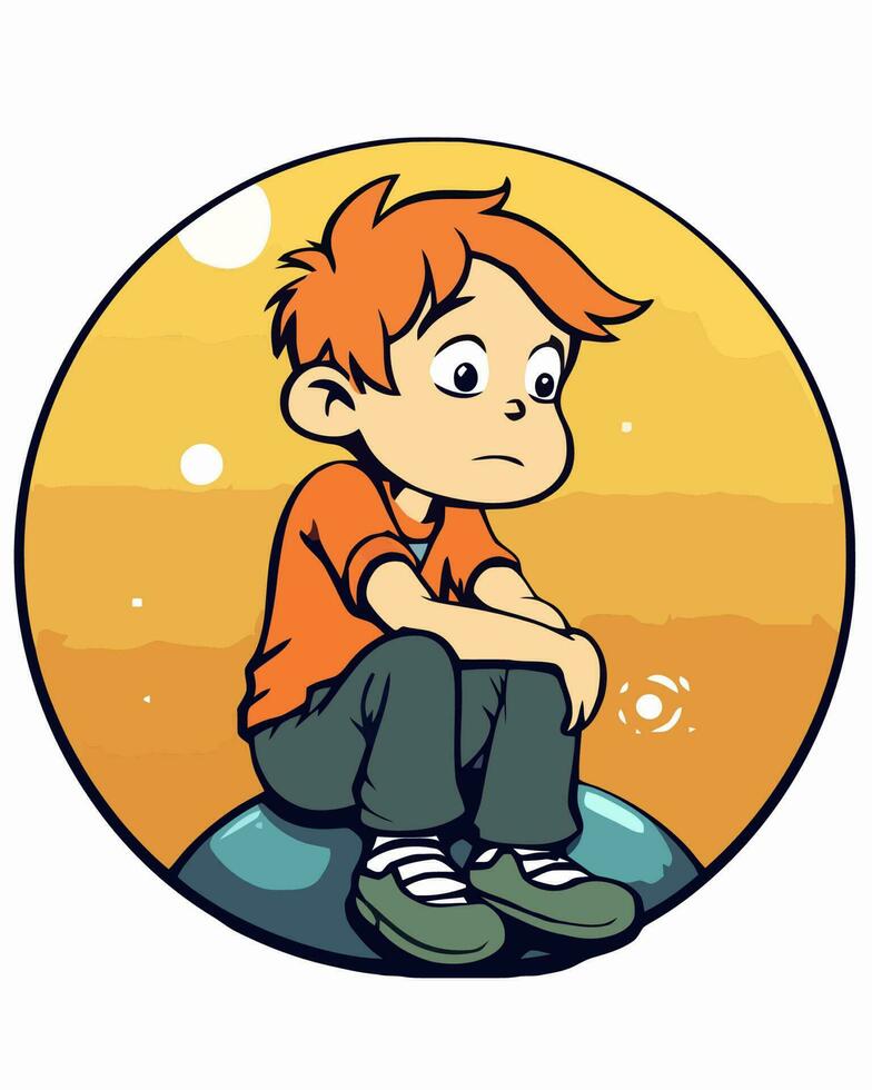 Kid thinking illustration vector