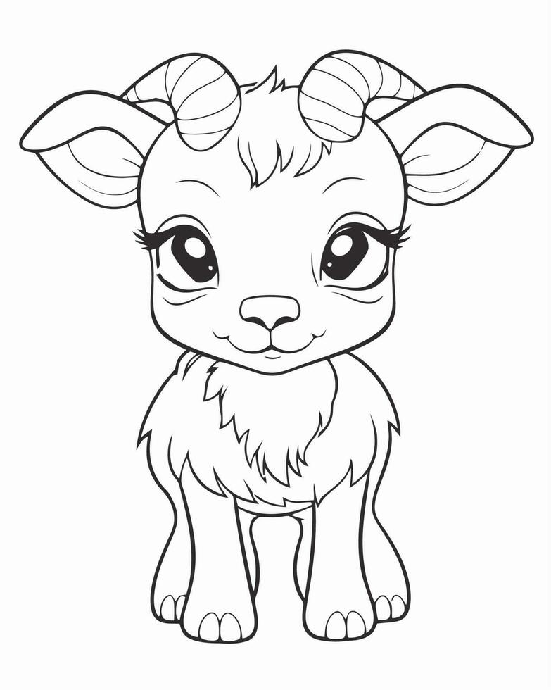 Ram coloring page vector