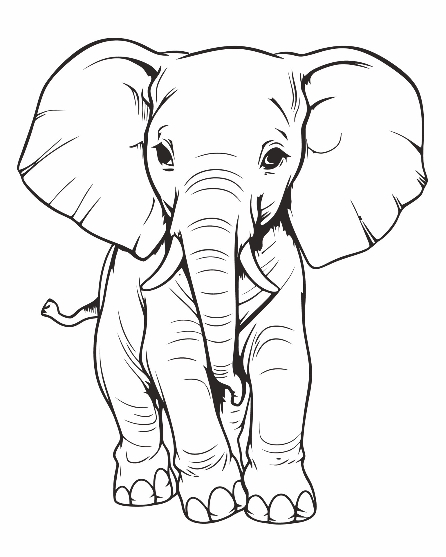 elephant coloring page 23632855 Vector Art at Vecteezy
