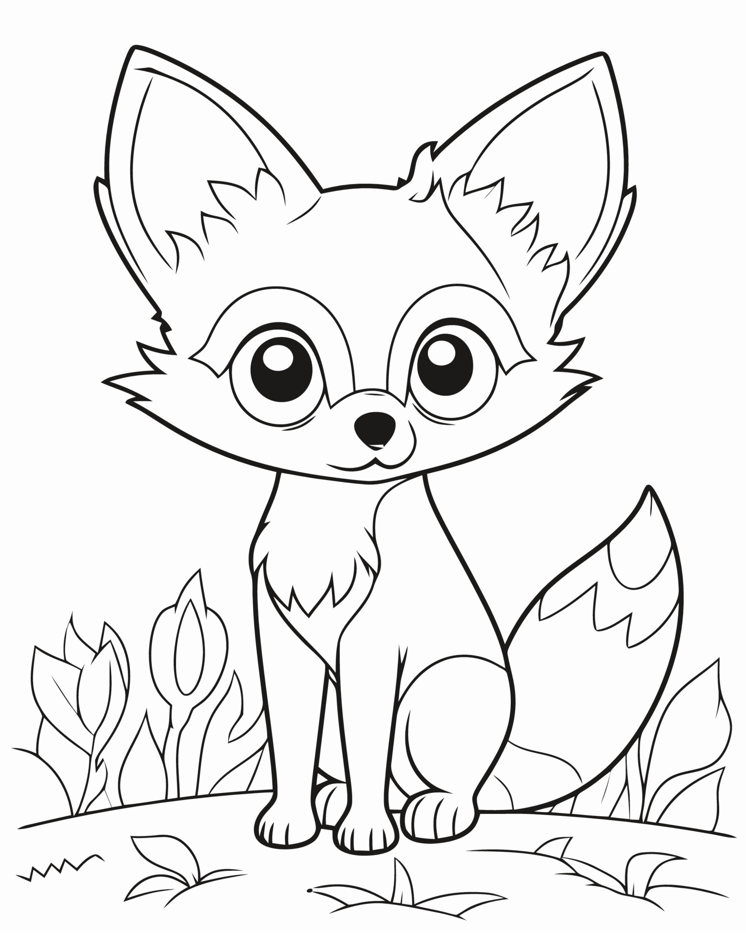 Raposa a dormir num ramo de árvore - Raposas - Coloring Pages for