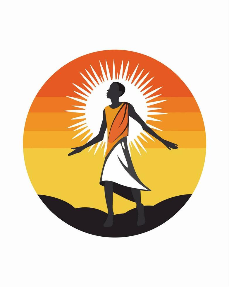 African boy in the sun vector