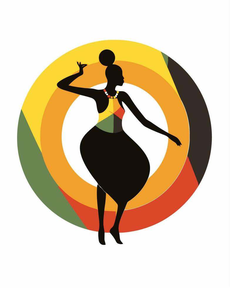 Tribal african girl logo vector