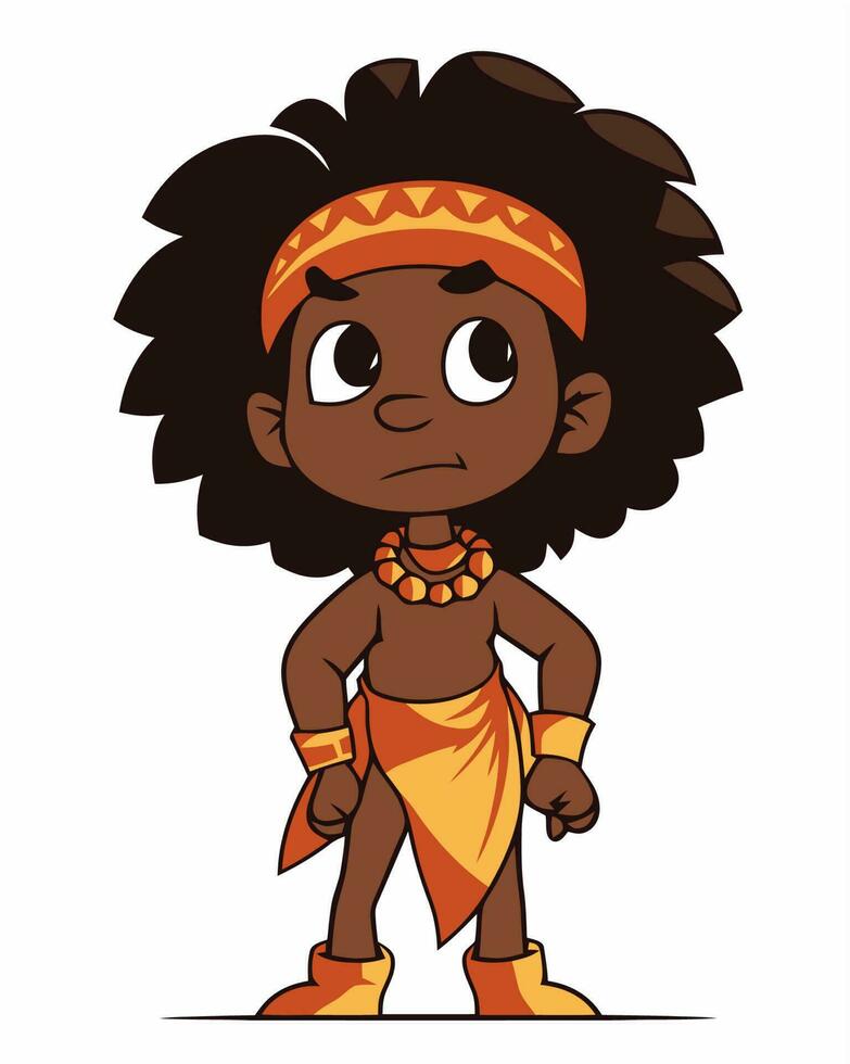 african boy with afro vector