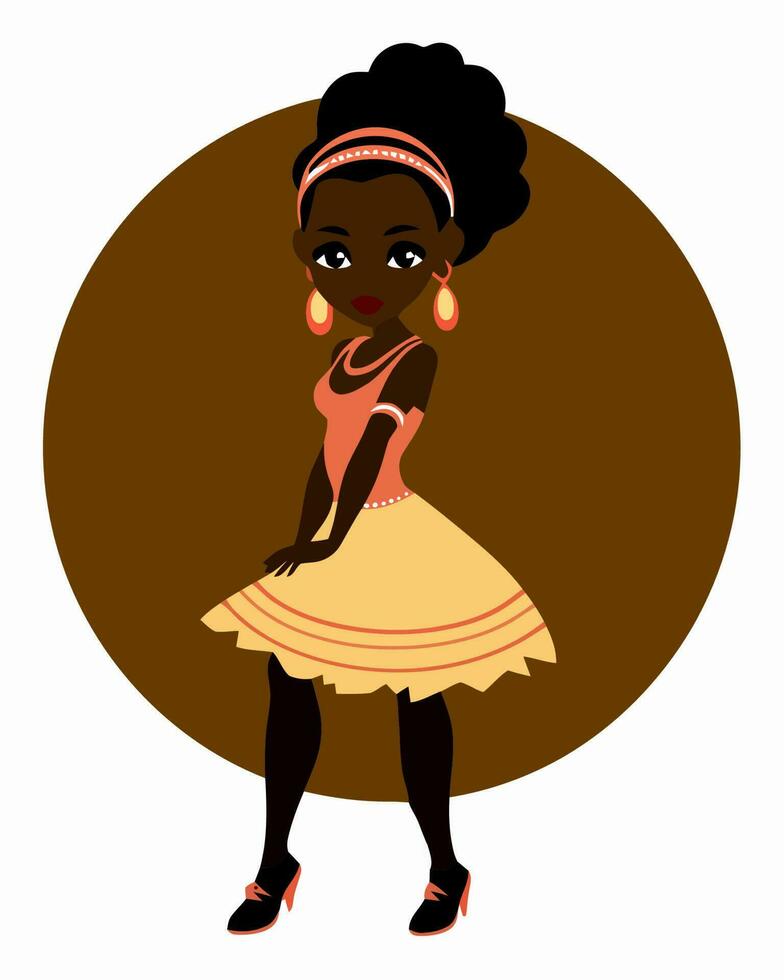 African model posing vector