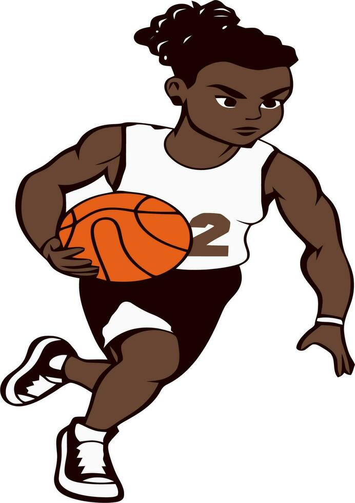 Female playing basketball vector