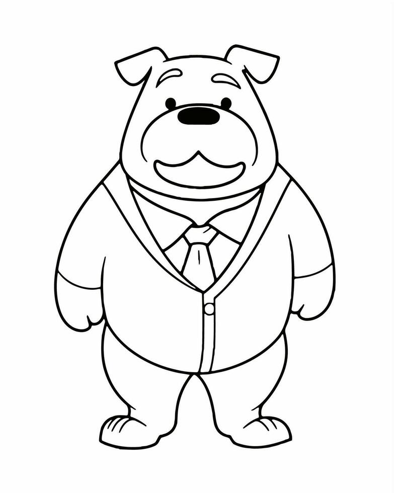 senior dog coloring page vector