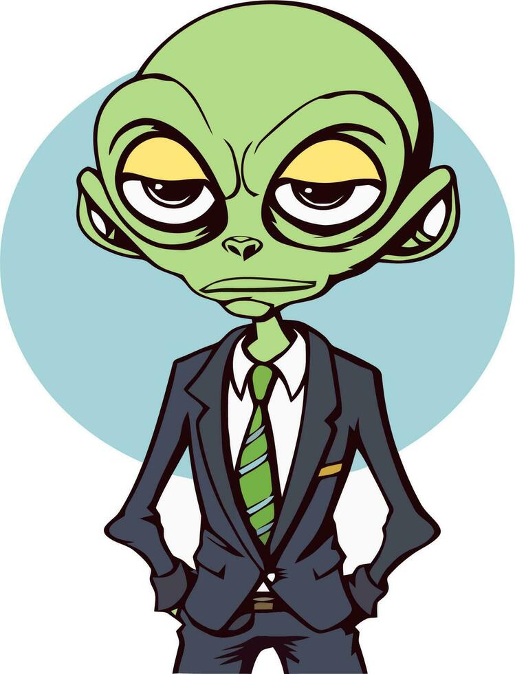 alien boss in a suit vector