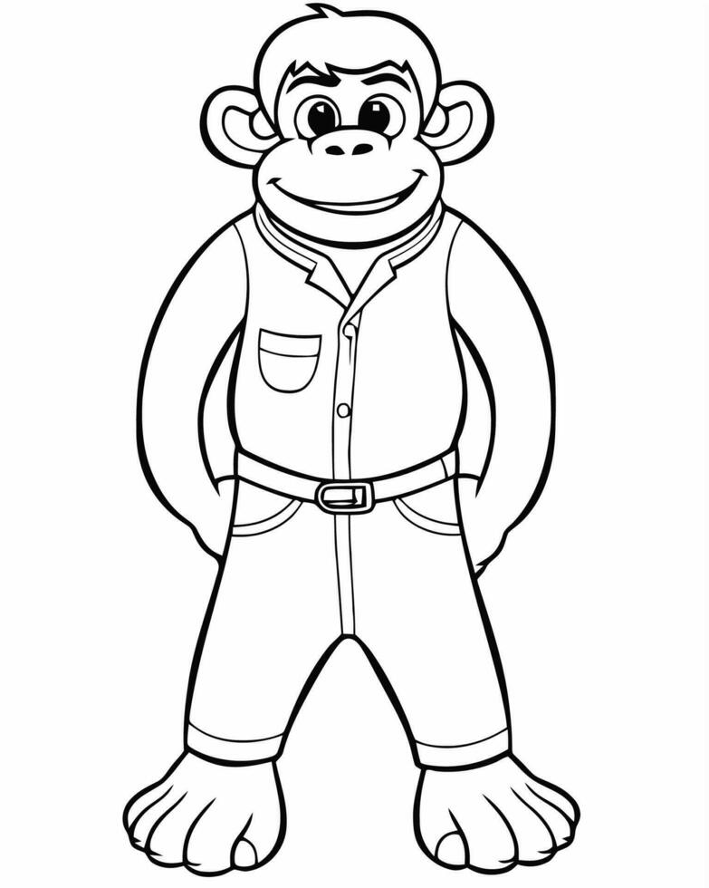 monkey in clothing vector