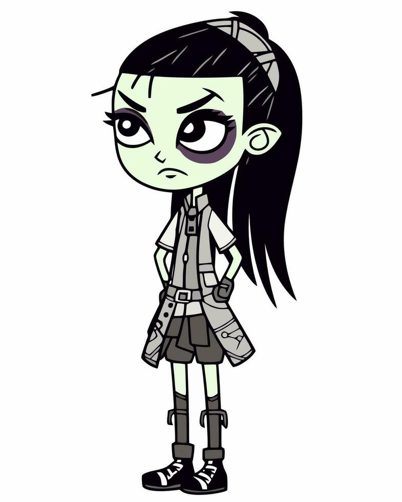 Cartoon girl with a black eye vector