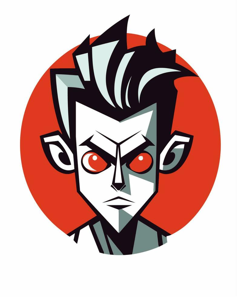 red eyed boy vector