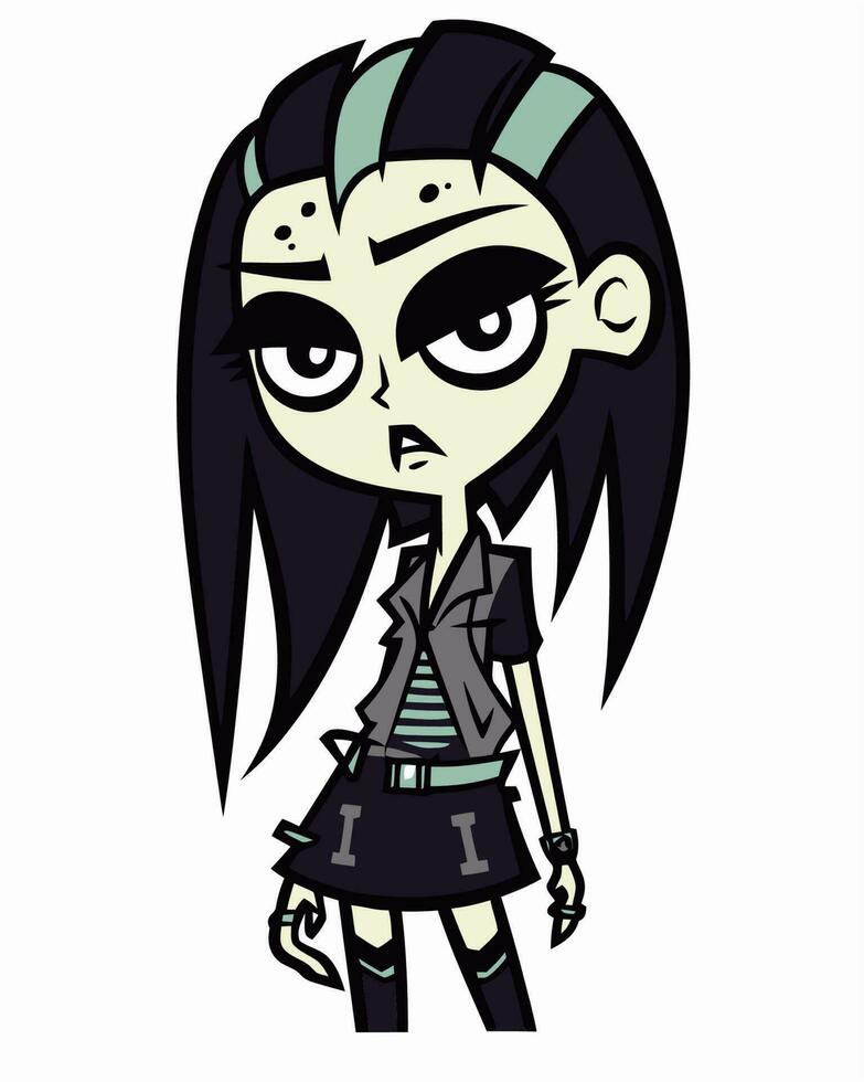 punk goth girl vector