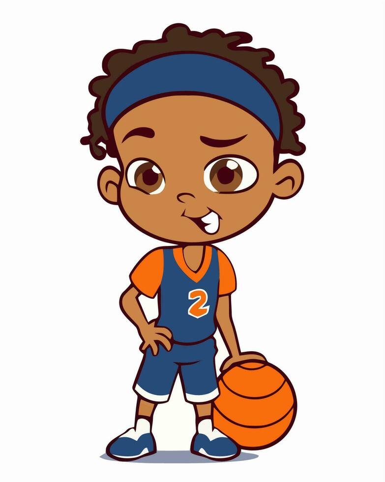 joven jugador de baloncesto vector