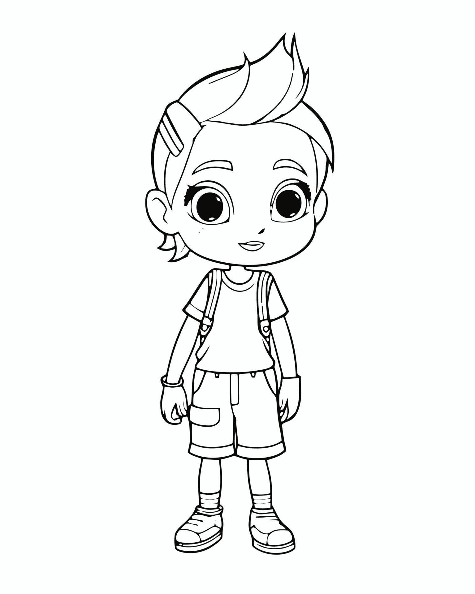 kid ready for school coloring page 23632957 Vector Art at Vecteezy