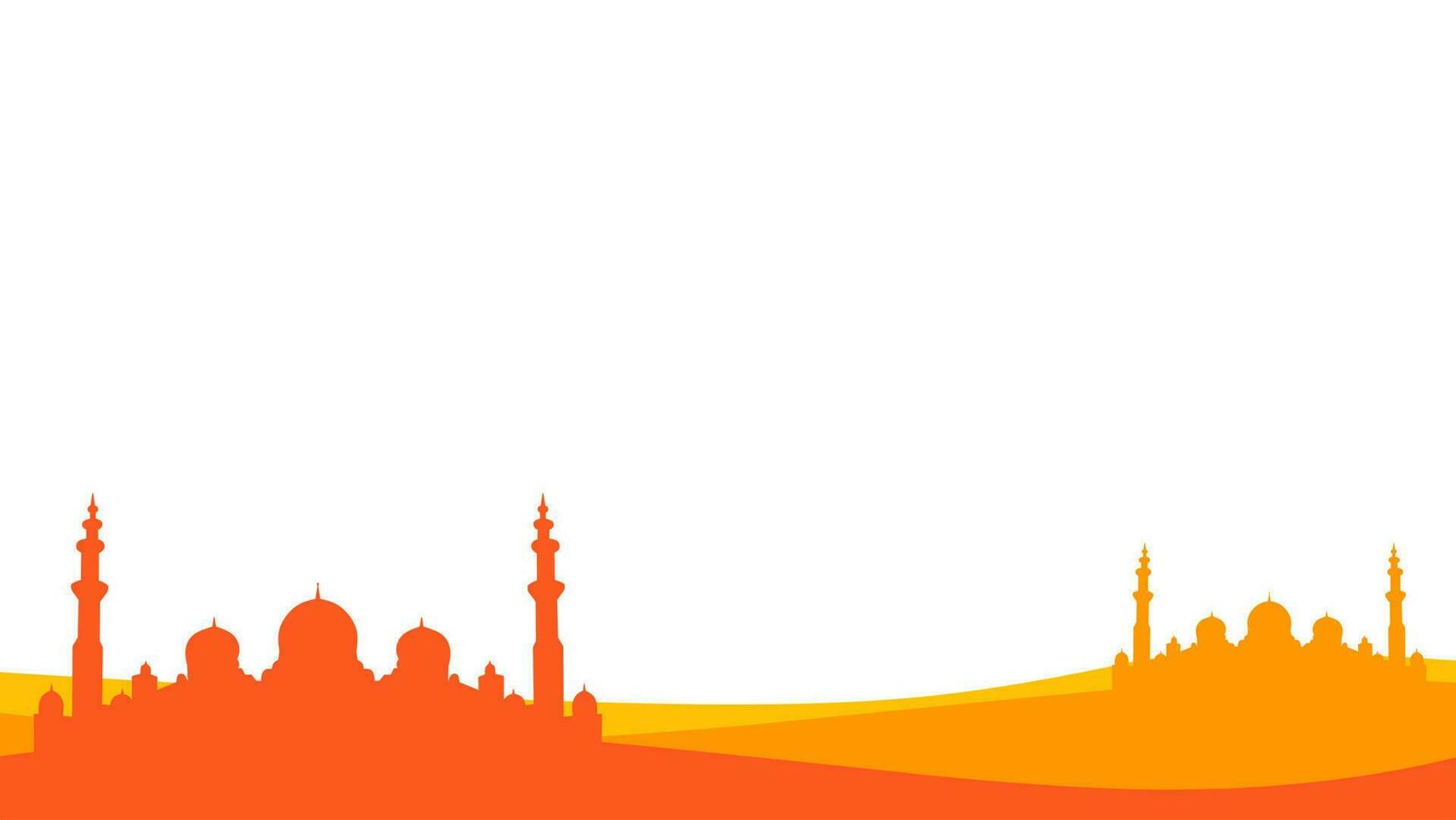 orange mosque shape vector illustration with white copy space for text