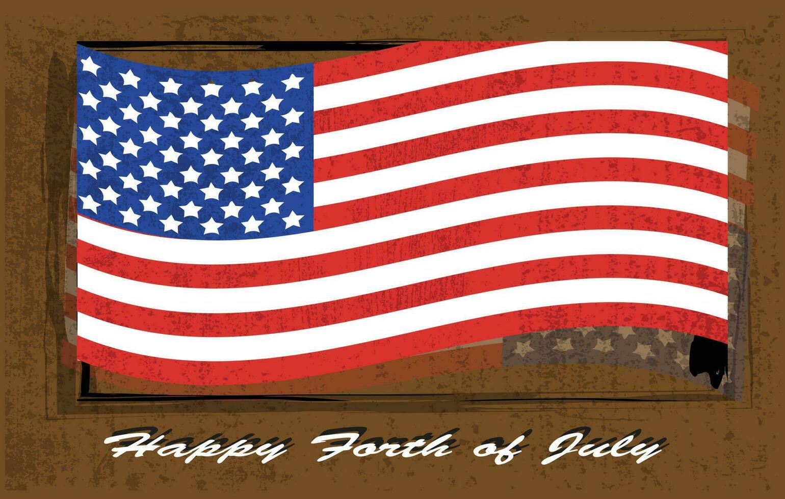 Happy Fourth of July,  USA Flag Frame Border with Vintage Concept vector