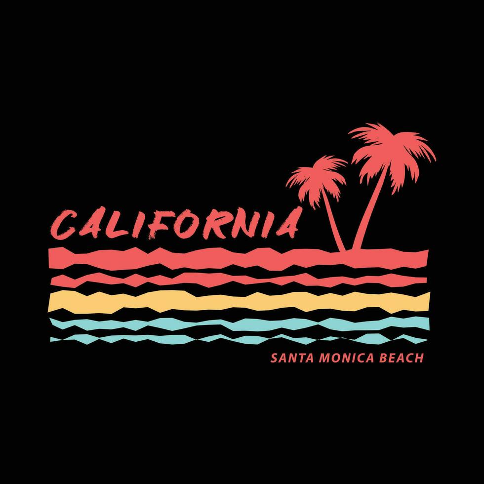 California illustration typography. perfect for t shirt design vector