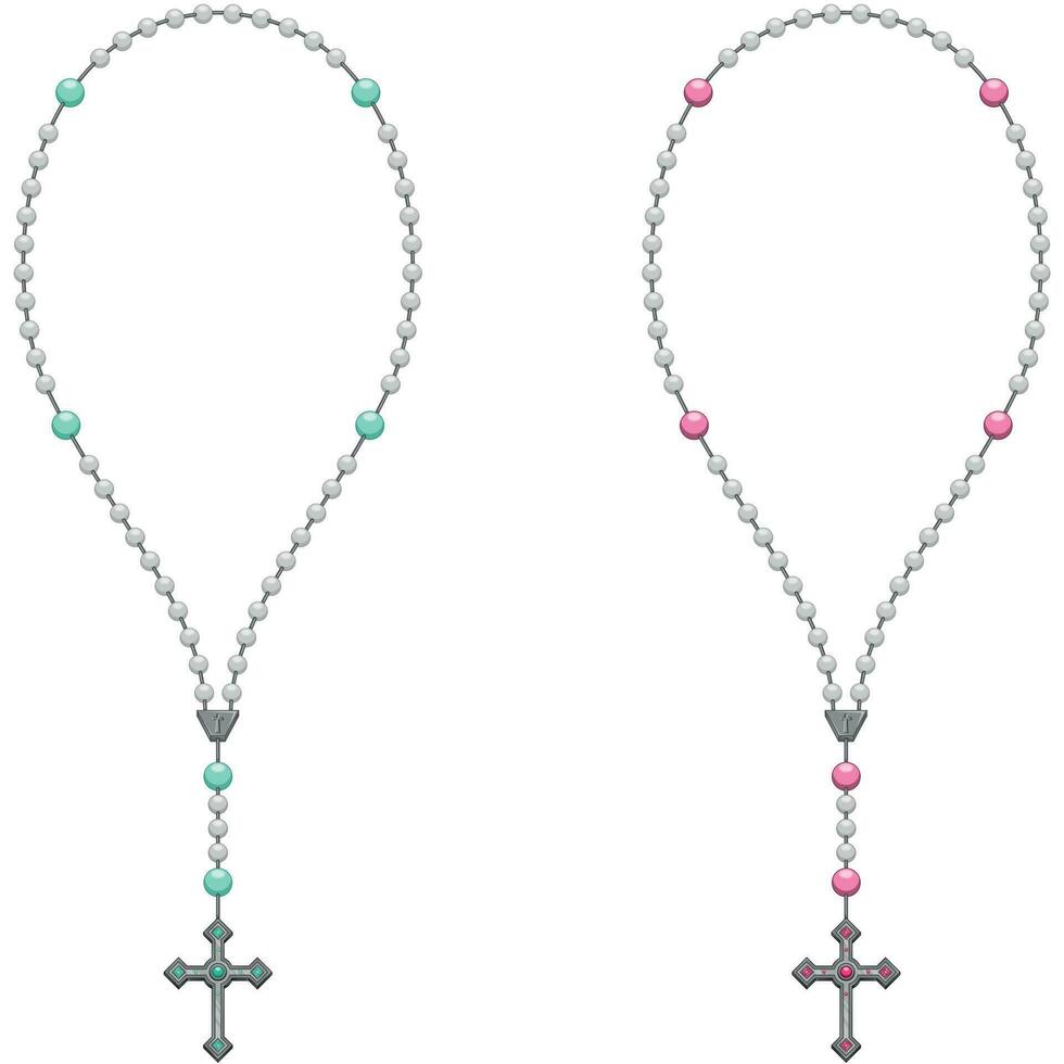 Vector Design of rosary with cross