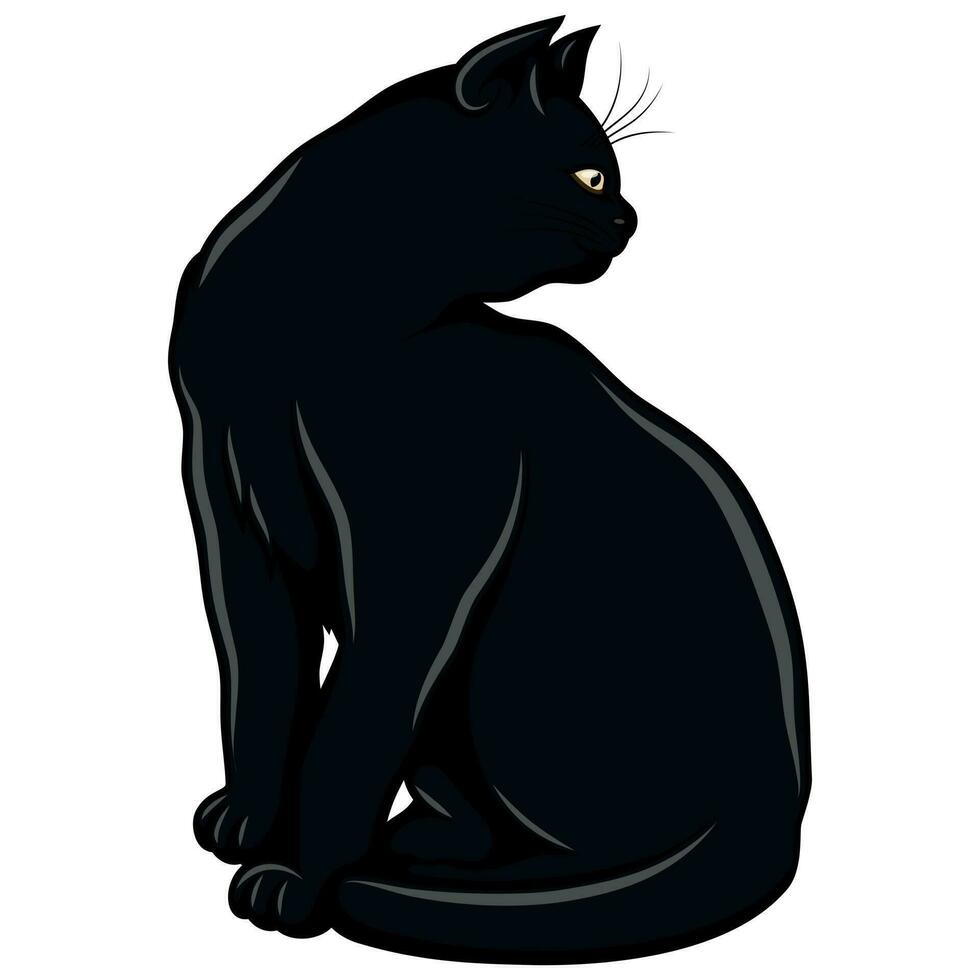 Black cat cartoon vector design