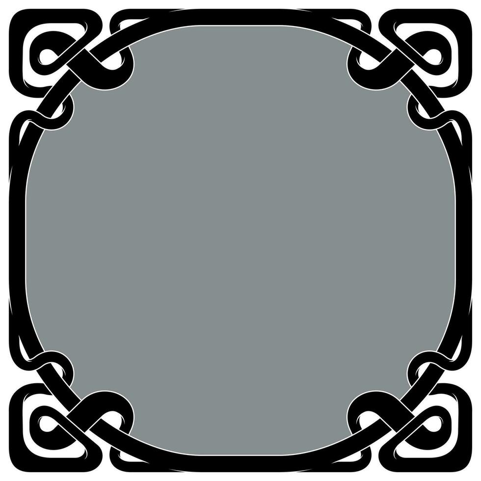 Intertwined lines frame vector design