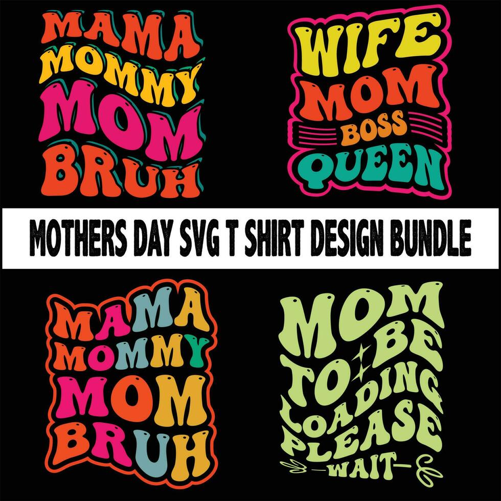 retro de la madre da'madres día svg t camisa diseño paquete, tipografía ,perro,mamá t camisa, mamá, madres t camisa vector