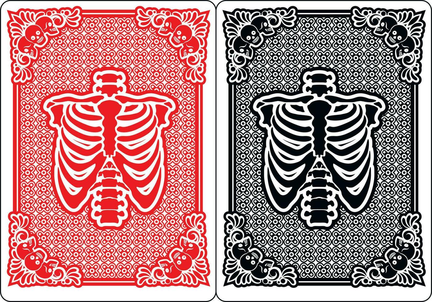 backdrop of Playing Card, with skeleton vector