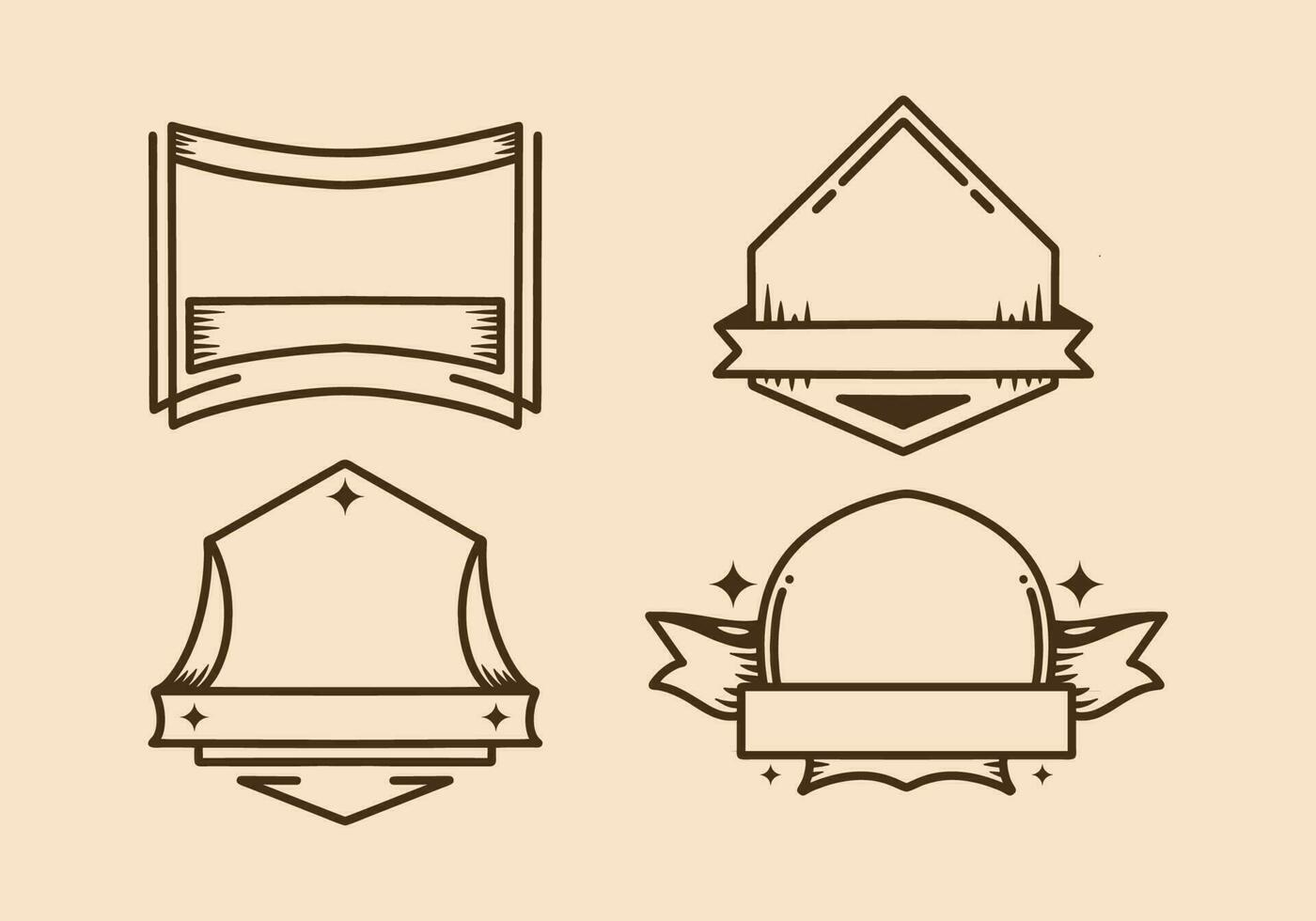 cuatro tipo de Clásico estilo Insignia diseño vector