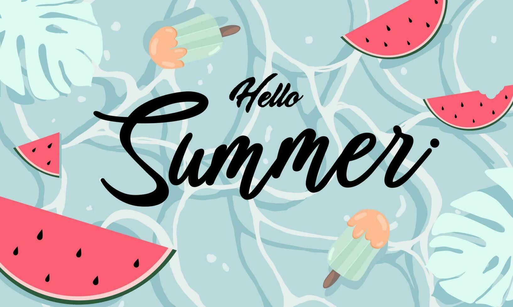fresh beautiful water summer banner design background pattern. horizontal poster, greeting card, header for website. vector