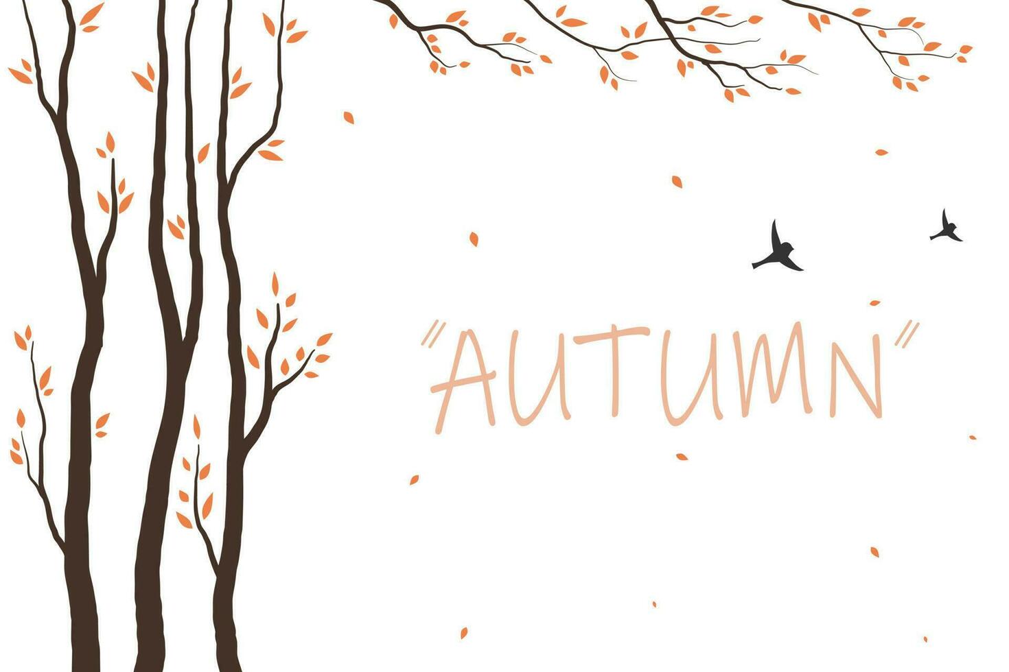 Tree and leaves for Autumn season background style. Welcome Autumn season concept. vector