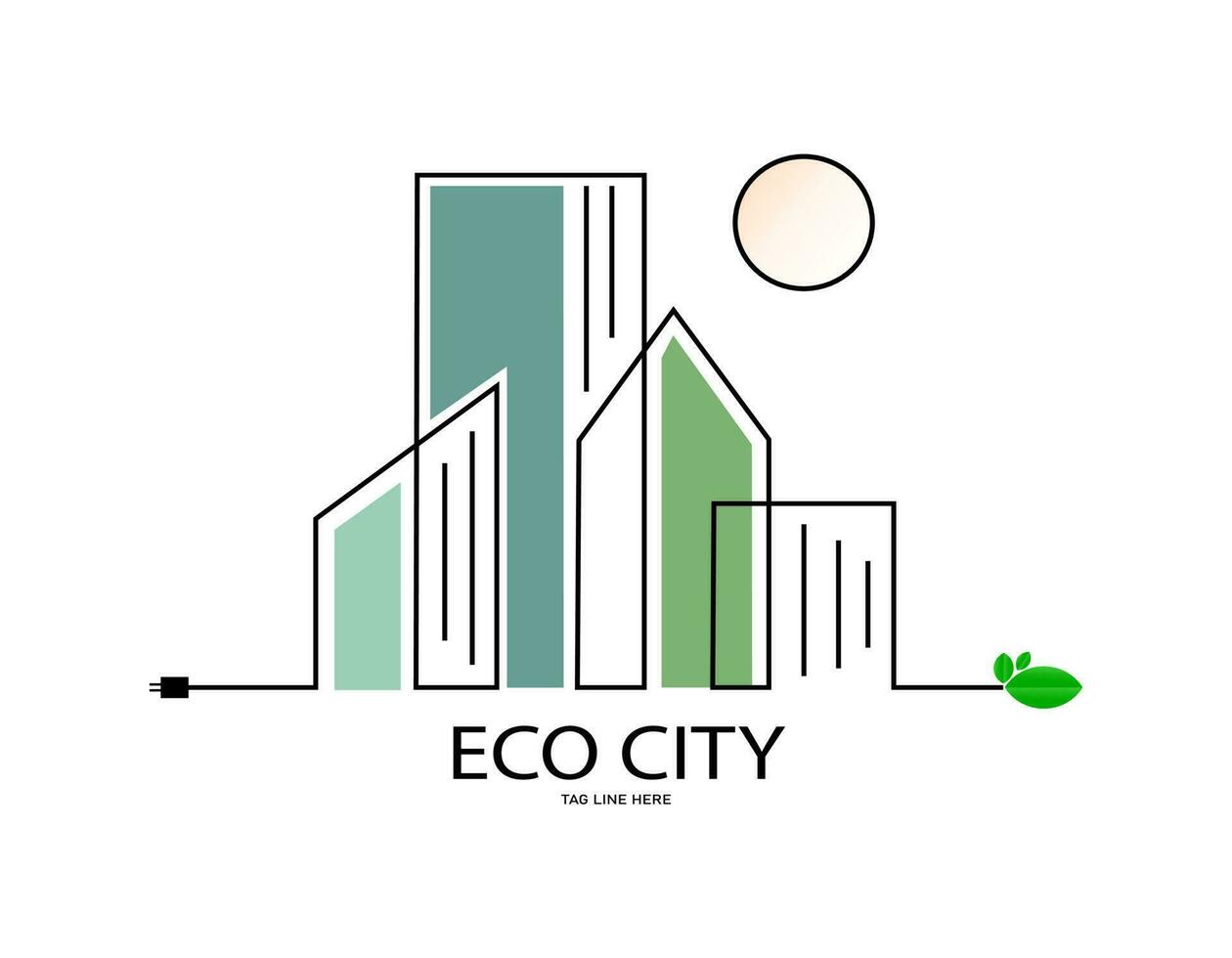 eco ciudad natural icono verde logo. plano vector ilustración. lata ser usado para tu trabajar.