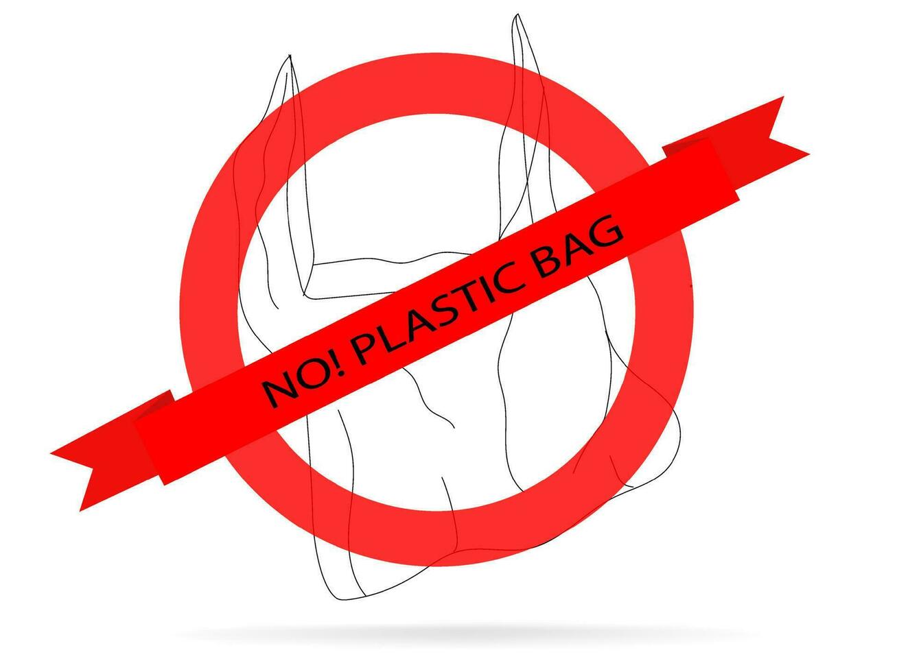 No use plastic sign or Icon. Can be used to illustrate. vector