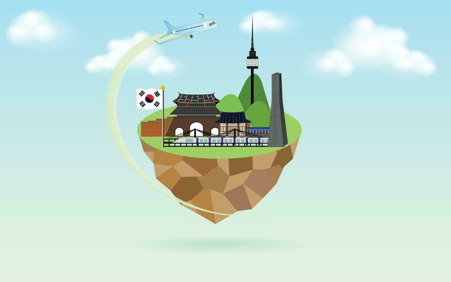 Travel Korea template vector illustration For All Season of Korea.