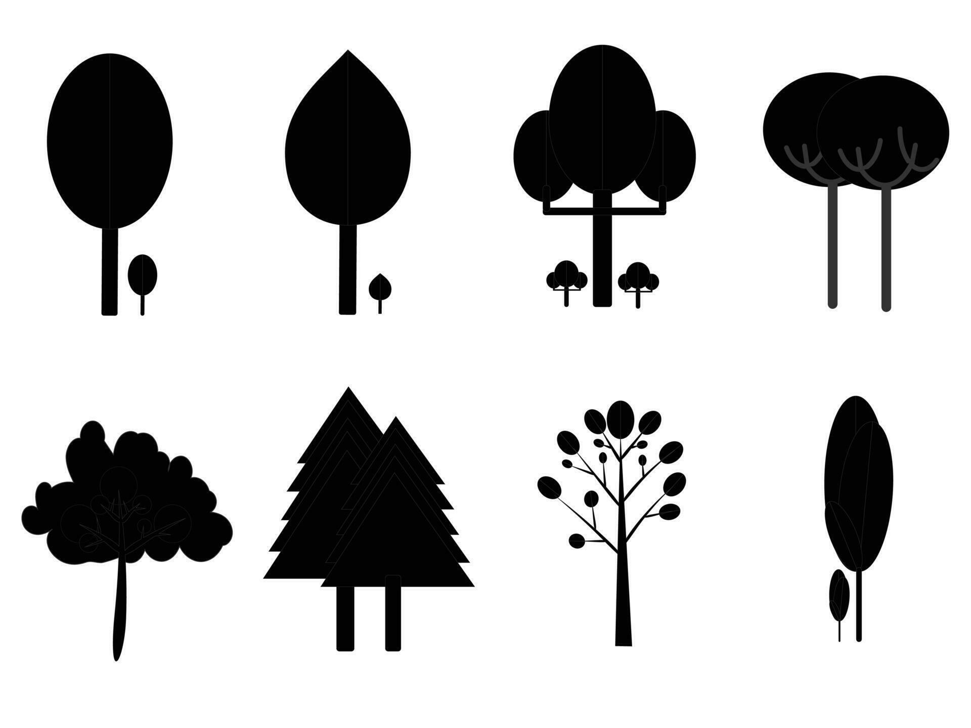 Collection Of Black Trees Icon Can Be Used To Illustrate Any Nature Or collection-of-black-trees-icon-can-be-used-to-illustrate-any-nature-or