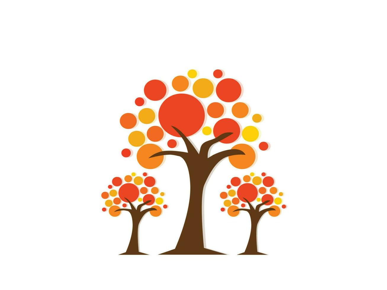 Trees with Yellow and orange leaves circle for Autumn LOGO vector