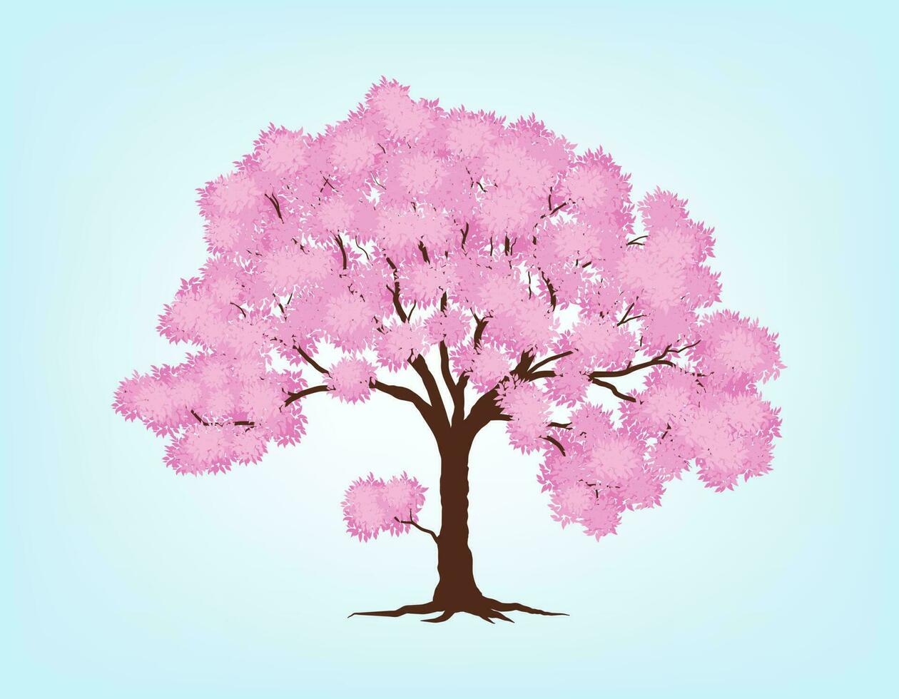 Spring tree. Pink leave and nature, branch plant, vector illustration