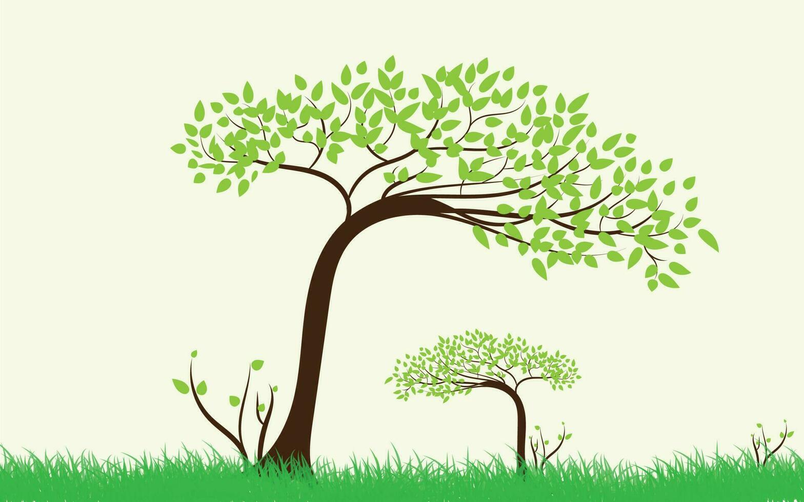 Trees with green leaves look beautiful and refreshing. vector