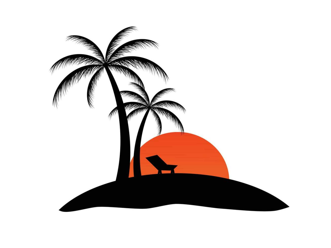 Collection of Black Coconut trees Icon. Can be used to illustrate any nature or healthy lifestyle topic. vector