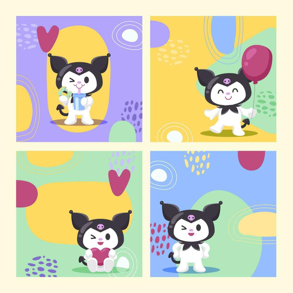 Cute Bunny Social Media Posts vector