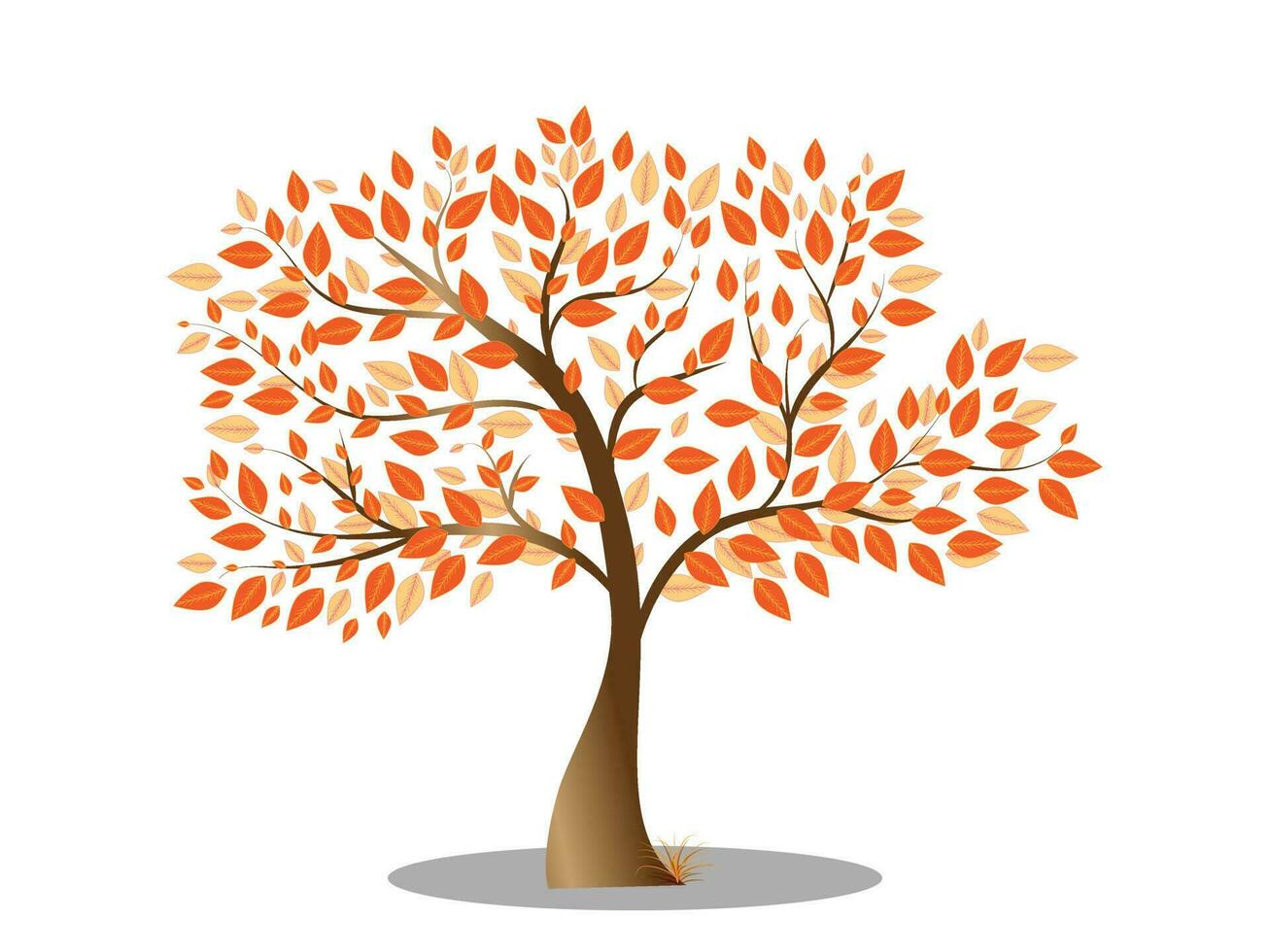 grande árbol y hojas ese es seco. árbol en el otoño temporada concepto. vector