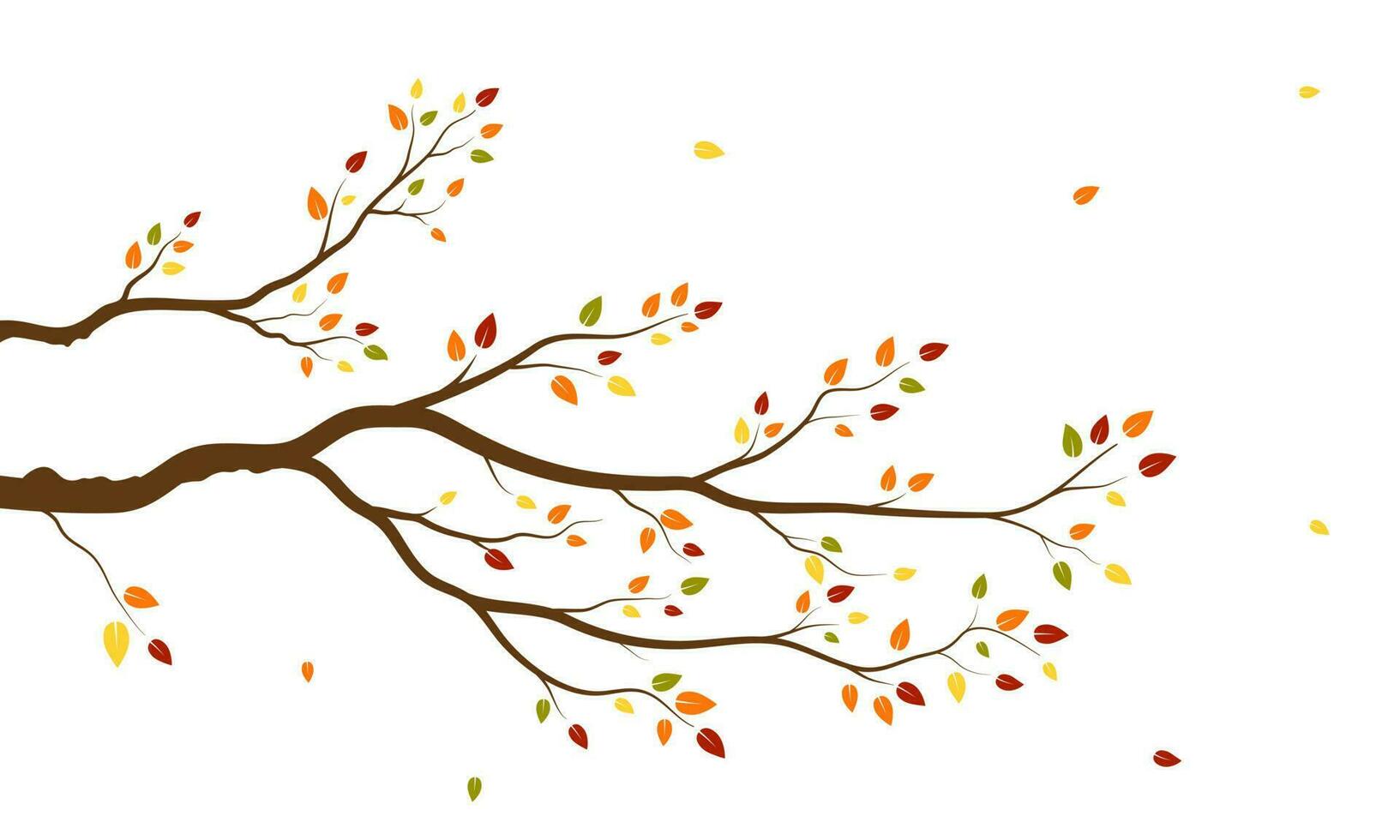 árbol y hojas para el estilo de fondo de la temporada de otoño. bienvenido concepto de temporada de otoño. vector