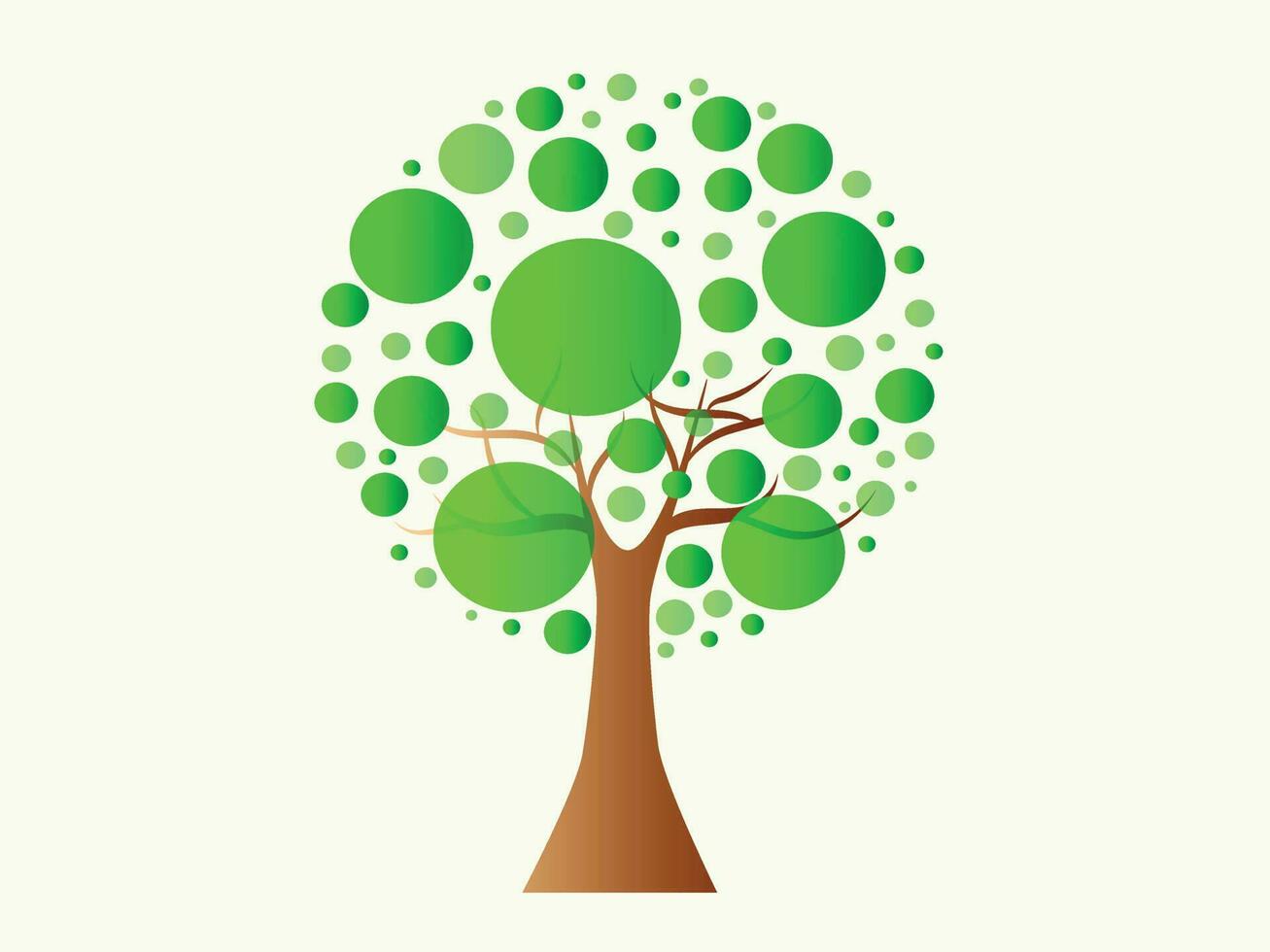 The Big Tree with green leaves look beautiful and refreshing. Tree and roots LOGO concept. Can be used for your work. vector