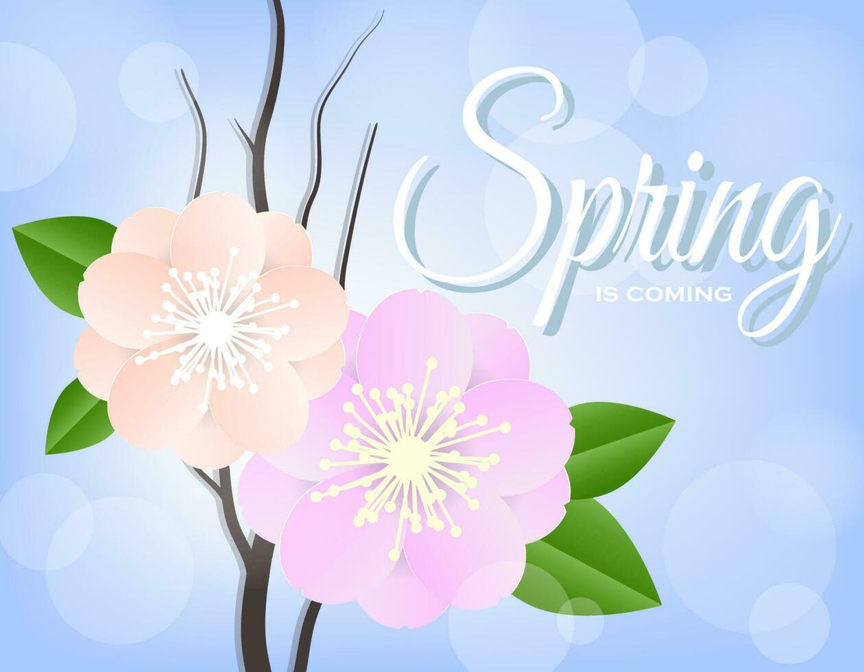 Hello spring banner. Trendy texture. Season vocation, weekend, holiday logo. Spring Time Wallpaper. Happy spring Day. Spring vector Lettering text. Fashionable styling. Flower vector.