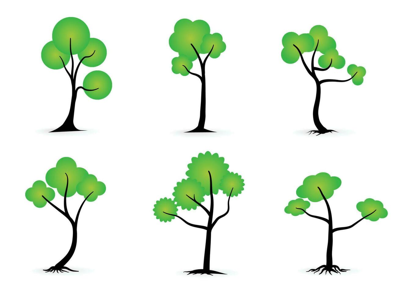 Collection of flat trees Icon. Can be used to illustrate any nature or healthy lifestyle topic. vector