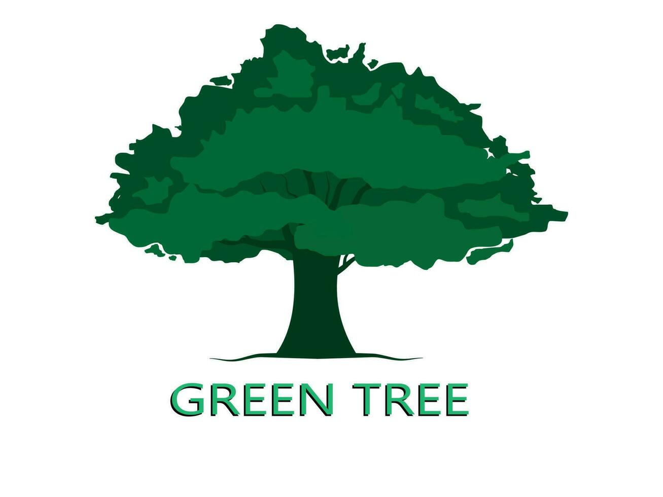 The Big Tree with green leaves look beautiful and refreshing. Tree and roots LOGO concept. Can be used for your work. vector